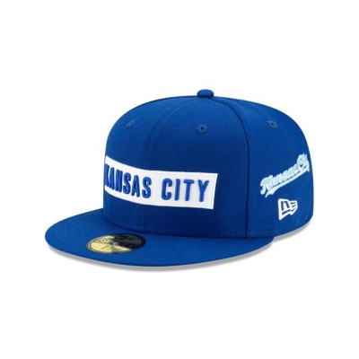 Blue Kansas City Royals Hat - New Era MLB Boxed Wordmark 59FIFTY Fitted Caps USA5137042